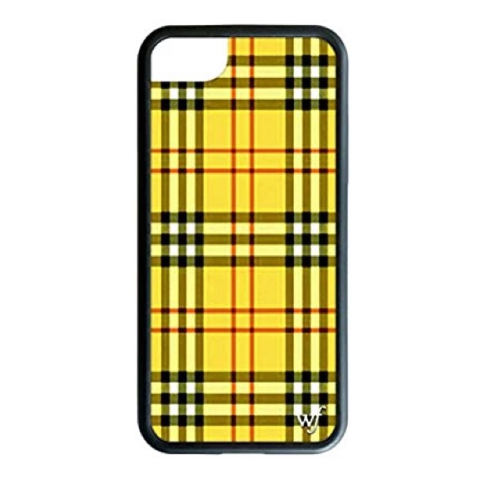 yellow plaid wildflower phone case